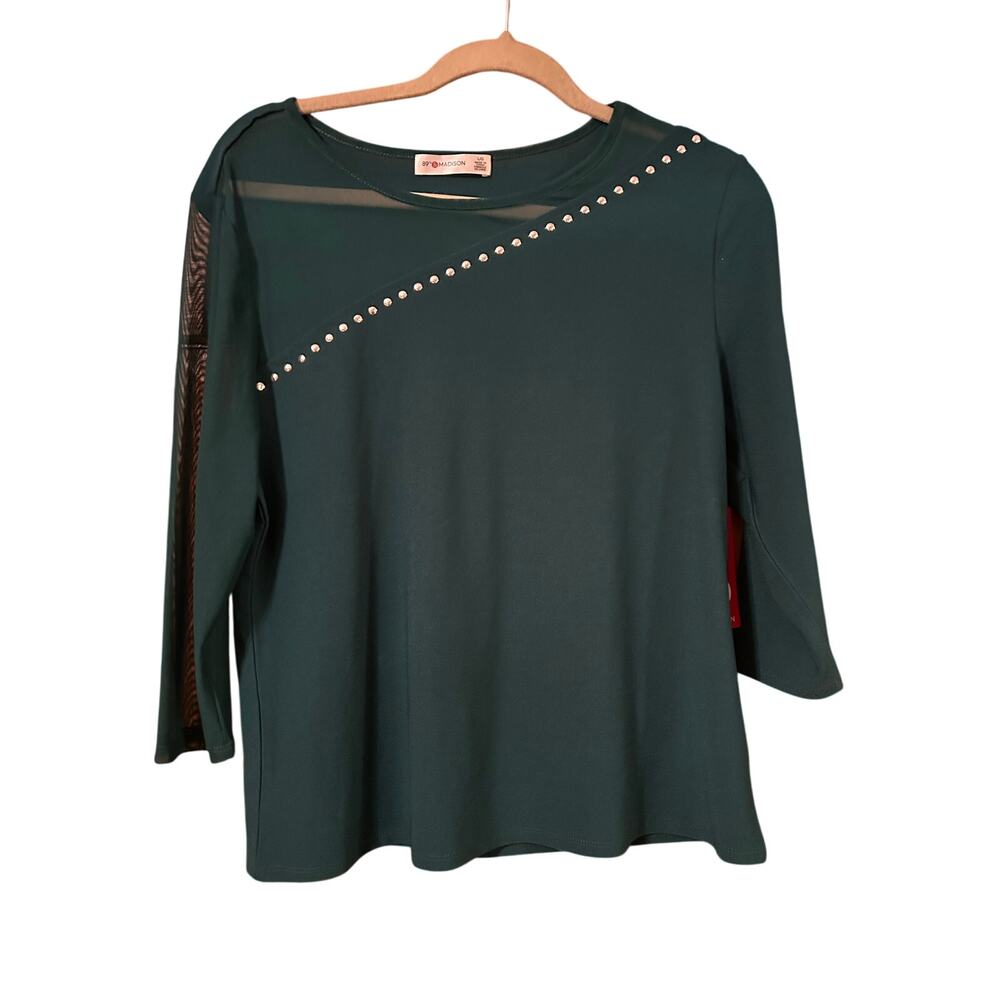 NWT dark teal pullover top size large